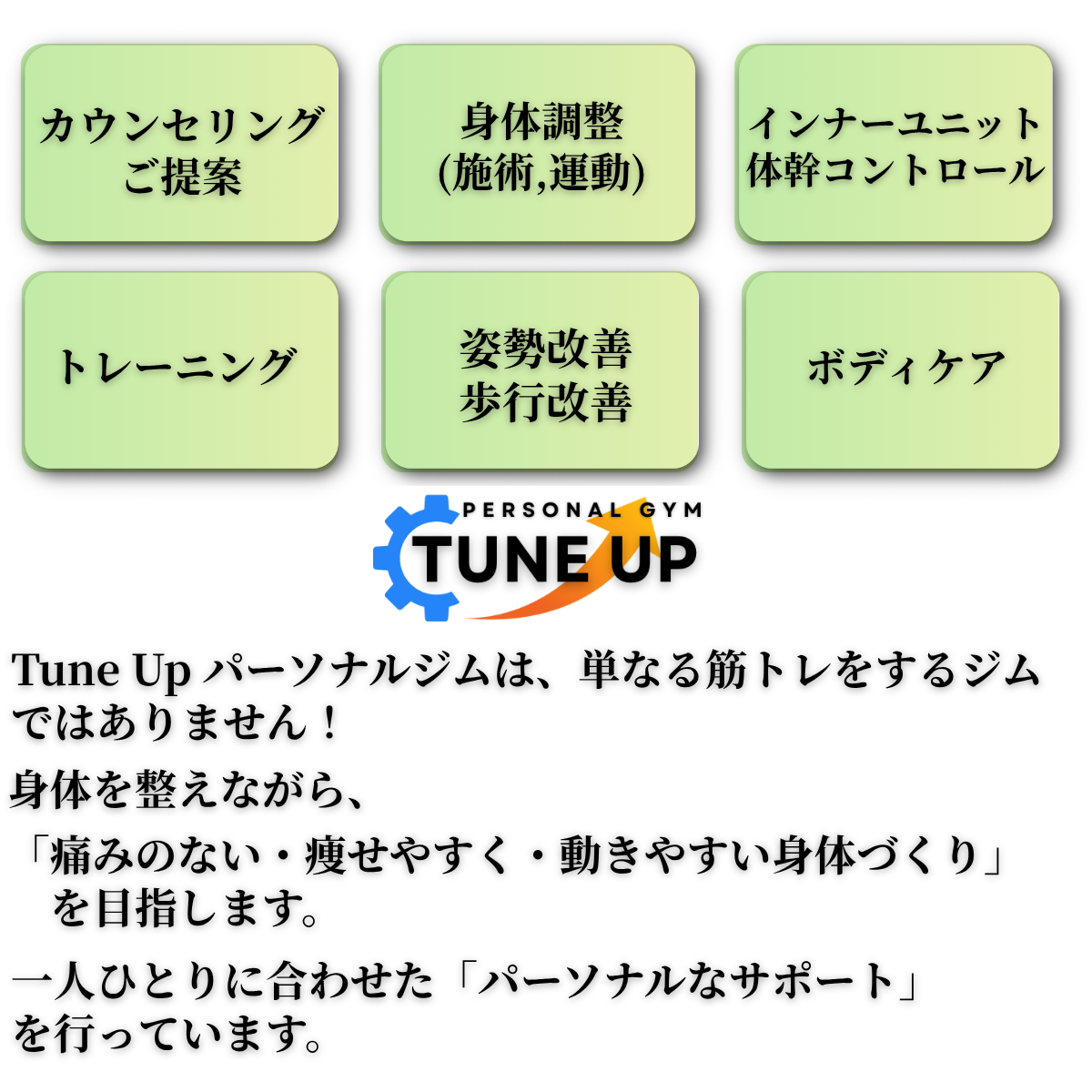 天満橋 パーソナルジム Tune Up メニュー