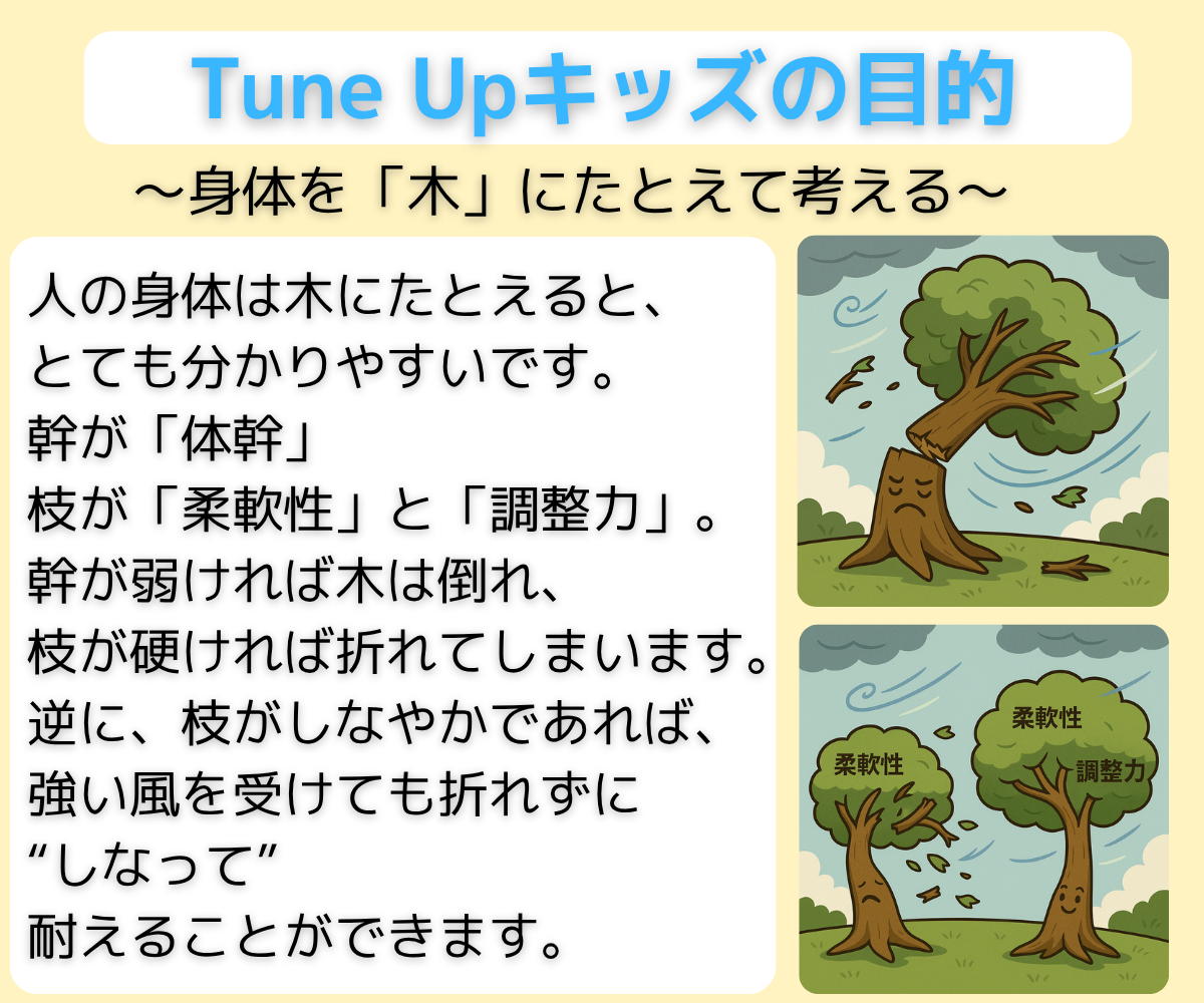 Tune Upキッズの目的｜体幹・柔軟性・調整力でしなやかな身体づくり