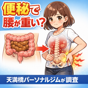 便秘と腰痛の関係を解説する図｜天満橋の姿勢改善パーソナルジム